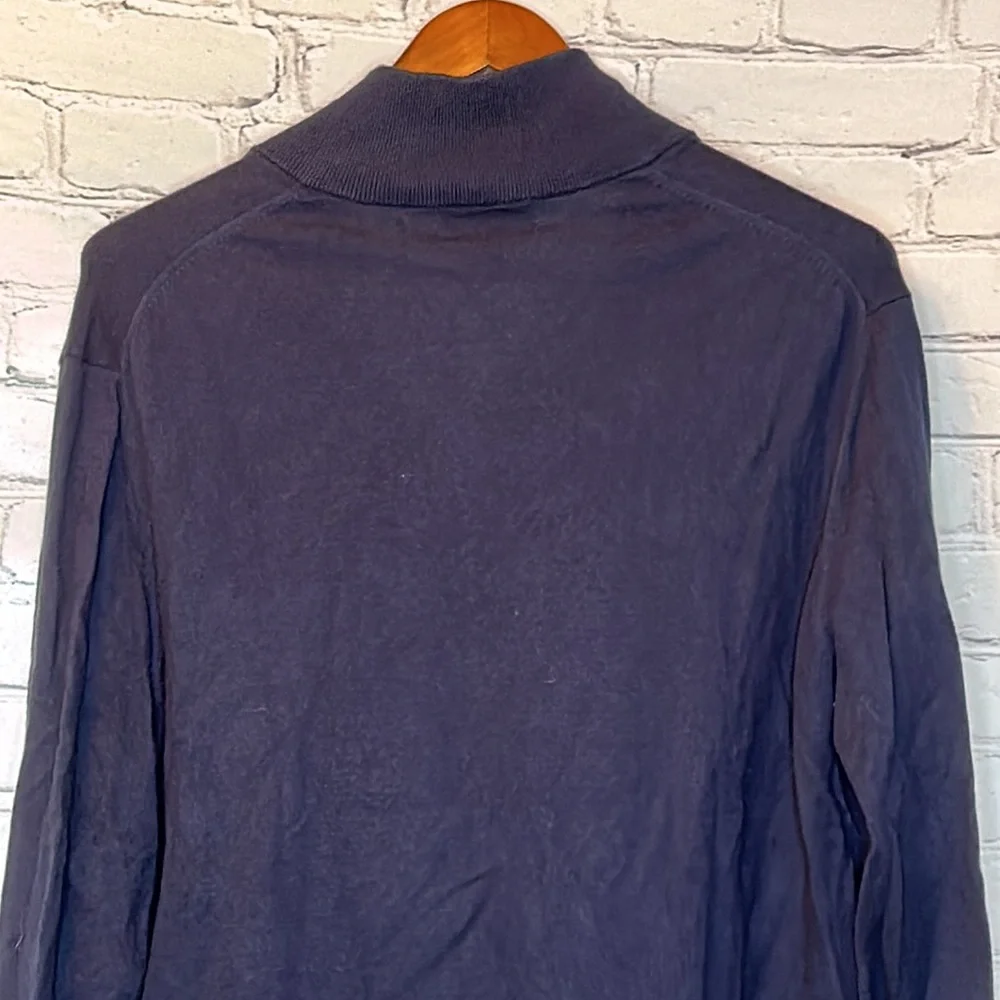Banana Republic Navy Blue Pullover Quarter Zip Collared Sweater Size XL